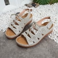 thumbnail image 6 of Hurxie Wedge Sandals for Women Dressy: Comfortable Walking Summer Low Platform Ankle Strap Open Toe Casual Dressy Women Flat Sandal Gray 36, 6 of 6