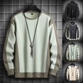 thumbnail image 4 of Mens Slim Fit Casual Shirt Long Sleeves Breathable T Shirts Soft Top Contrasting, 4 of 8