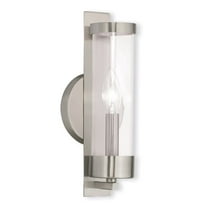 4.75 inch 1 Light Brushed Nickel Wall Sconce with Clear Glass Shade