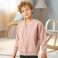 thumbnail image 3 of XinLfly Kids Boy Toddlers Hoodie Sweatshirt Zip-Up Pullover Casual Long Sleeve Solid Color with Pocket Athletic Clothes,Pink,10, 3 of 7