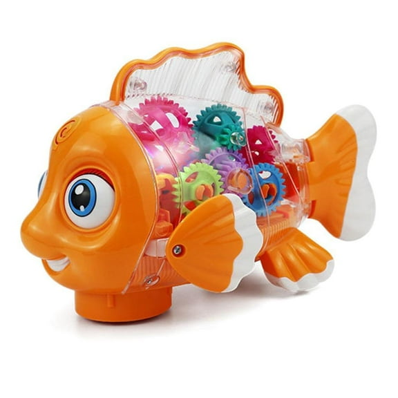 Colorful LED Music Fish Car Toy Encourages Hand Eye Coordination Children