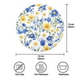 thumbnail image 2 of Round Placemat Set 15.4 Inch Diameter Table Mats Heat-Resistant Decorative for Dining Tables Watercolor Wildflower Pattern, 2 of 5