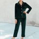 thumbnail image 3 of Conjunto de pijamas Gibobby para mujer de terciopelo verde talla XL, 3 of 5
