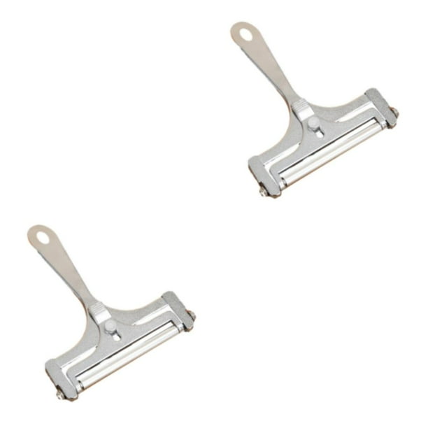 Toystoory Cortador de mantequilla ajustable: liviano y portátil para cortar mantequilla de manera conveniente Rebanador de queso duradero Plata Plata esmerilada 2piezas
