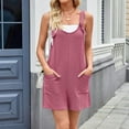 thumbnail image 6 of Awdenio Summer Casual Rompers For Women Loose Comfy Short Jumpsuits Sleeveless One Piece Beach Jumpers With Pockets, 6 of 9