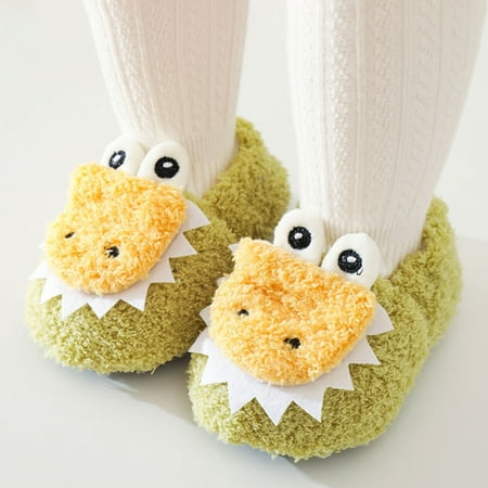

Aayomet Baby Shoes Floor Thickened In Winter Children Cartoon Dispensing Baby Socks Shoes Snow Boots for Toddler Girls Green