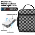 thumbnail image 4 of Gray and Black Checkered Pattern Insulated Lunch Bag Teens,Lunch Box for Men Women for Work,Picnic or Travel,10.2x9.5x4.3 Inches,8 Can Capacity, 4 of 6