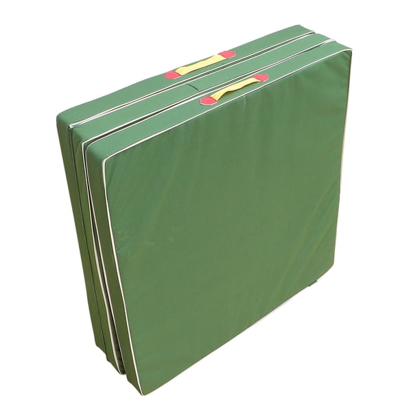 1 cojín de gimnasia de 180 x 60 x 5 cm, triple pliegue, para yoga, baile, ejercicios en casa, abdominales (verde)