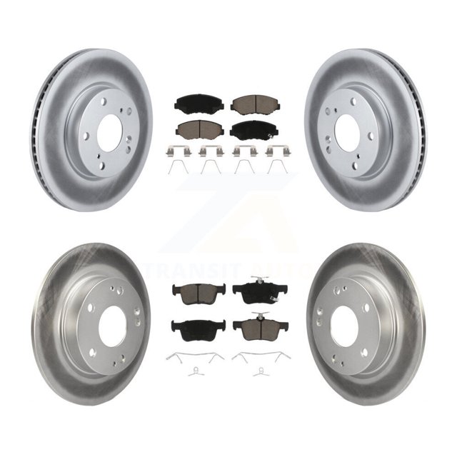 Transit Auto Front Rear Coated Disc Brake Rotors and Ceramic Pads Kit for Car Honda Civic KGC-100725