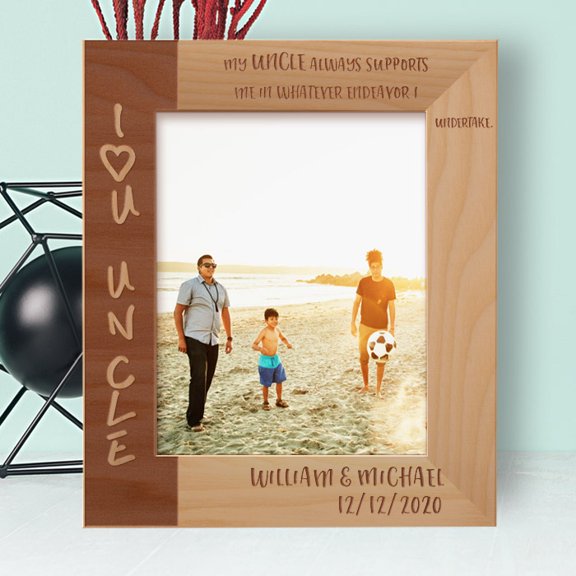 My Uncle Always Supports Me In Whatever Endeavor I Undertake Personalized Wooden Frame 8" x 10" Brown (Vertical)