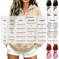 thumbnail image 4 of Feancey Fashion Pullover Hoodies for Women Quarter Button Henley Neck Hooded Sweatshirts Oversized Fleece Lined Drawstring Hoodie Casual Fall Tops with Pocket Beige L, 4 of 9
