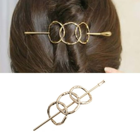 up to 30% Off Latrodar Hair Pins Hair Jewelry Hoop Hair Slide Pin Womens Gift For Her Hollowed Out Pattern Gold