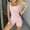 Pink, variant on Womens Rompers Yoga Stretch Rompers Ribbed Summer Athletic Square Neck One Piece Seamless Tank Top Jumpsuit