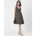 thumbnail image 2 of Moomaya V Neck Sleeveless Printed Georgette Dress - Women's Summer Dress, 2 of 9