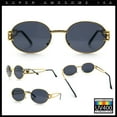 thumbnail image 2 of 90s Retro Luxury Bicycle Chain Metal Jewel Arm Oval Round Sunglasses Yellow Gold - Black, 2 of 8