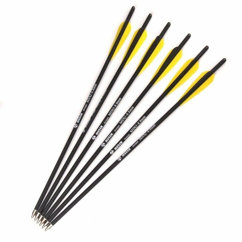 12PCS Carbon Arrows 17"/20"/22" Crossbow Bolts Arrows With Stretchable Quivers 