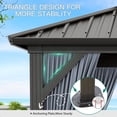 thumbnail image 4 of 10x10 ft Double Roof Hardtop Gazebo, Heavy Duty Galvanised Steel Hardtop Pavilion with Nettings and Curtains, Aluminum Gazebo for Patio, Terrace, Lawn and Deck, Gray, 4 of 7