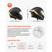 KFFKFF Full Face Motorcycle Helmet, Dual-Visor Street Bike Helmet, Lightweight and Comfortable Motocross Helmet for Adults - DOT & ECE Certified (M Size)