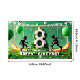 thumbnail image 3 of Green Balloon Soccer Banner Happy 8th Birthday Party Decoration Kids Celebration Backdrop for Soccer Party Children Event, 3 of 8