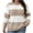 Khaki, variant on yillto Plus Size Women Sweater Color Block Striped Fashion Crew Neck Pullover Knit Loose Sweaters
