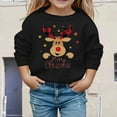 thumbnail image 2 of gcong Christmas Sweatshirt for Kids Girls Long Sleeve Crewneck Pullover Santa Claus Reindeer Print Sweat Shirt Toddler Winter Shirt Fall Tops, 2 of 5