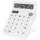 thumbnail image 1 of Calculadora de escritorio HUTUDD LCD de 12 dígitos, solar/batería, blanca, 1 of 7