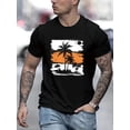 thumbnail image 3 of Palm tree Graphic Print T-Shirt For Men Casual Short Sleeve Tee 1 Pcs 100% Heavy Cotton - Comfortable Crew Neck, Soft Adorable Tees Tops, 3 of 7