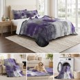 thumbnail image 6 of Full Quilt Set 78''x90'', Purple Grey Lightweight Bedspread Coverlet Set with 2 Pillow Shams, Modern Oil Painted Abstract Art Breathable All Season Quilt Bedding for Bedroom/Guest Room, 6 of 9