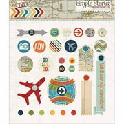 Simple Stories Urban Traveler Decorative Metal Brads-