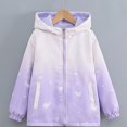 thumbnail image 2 of DJDLJWCJ Girls Windbreaker Jacket Cute Print Winter Warm Soft Polar Fleece Coat Waterproof Full Zipper Jacket Purple Size 11, 2 of 8