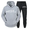 thumbnail image 4 of Sudadera con capucha Dachshund Evolution para hombre, moda evolucionista, sudadera de manga larga y pantalón, conjunto de 2 piezas, atuendo informal unisex con capucha Harajuku, 4 of 4