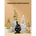 thumbnail image 3 of Gmogad Creative Abstract Thinker Bookend for Home Aesthetic, Study, and Wine Cabinet – Stylish Shelf Decor Accent and Thoughtful Gift for Living Room, Bar, or Coffee Shop KhakiA, 3 of 6