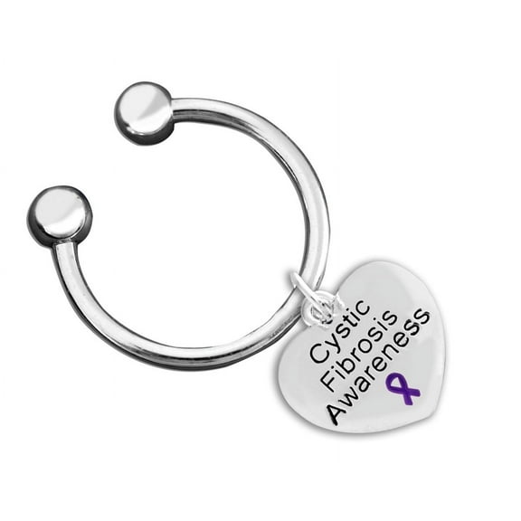 Cystic Fibrosis Awareness Heart Charm Key Chains