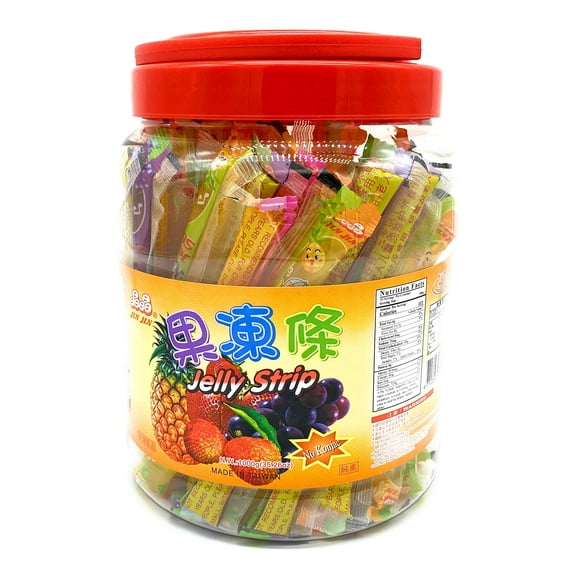 Jin Jin Fruit Jelly Filled Strip Straws Candy - Many Flavors! (35.26 oz)