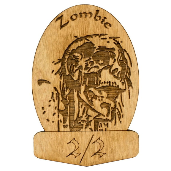 6 Zombie Game Tokens 2"x3"