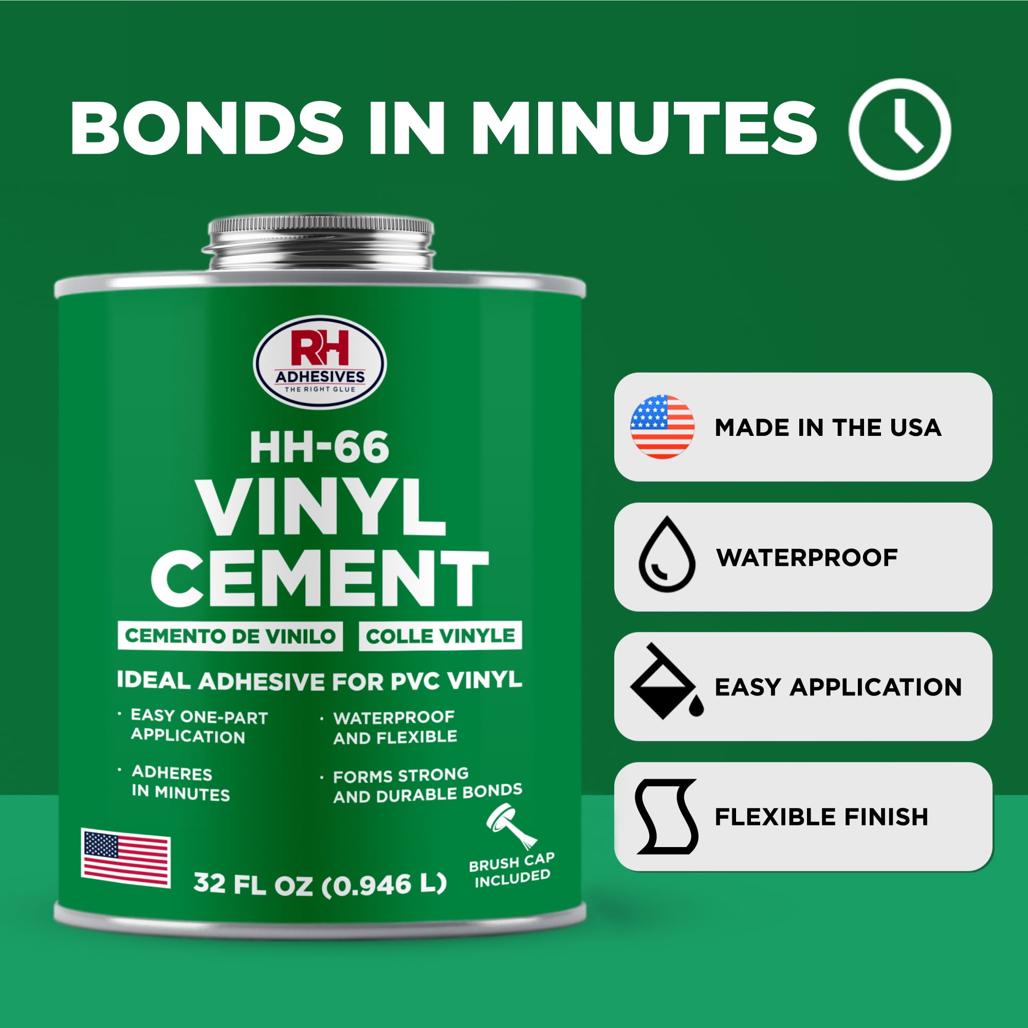 HH-66 Vinyl Cement, 32 oz. can - RH Adhesives