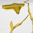 thumbnail image 4 of Benjara Cid Exie 28 Inch Nightstand, 2 Drawers, Gold Accent Branch Style White Wood, 4 of 5