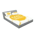 thumbnail image 2 of Ambesonne Saying Fitted Sheet & Pillow Sham Set, Summer Vibes, Queen, Earth Yellow and White, 2 of 2