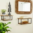 thumbnail image 2 of DecMode 20", 28"W 4-Tier Brown Wall Shelf (2 Count), 2 of 13