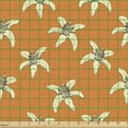 thumbnail image 2 of Ambesonne Floral Fabric by the Yard Upholstery, Flowering Lily Blossoms Art, 3 Yards, Dark Orange and Cream, 2 of 5