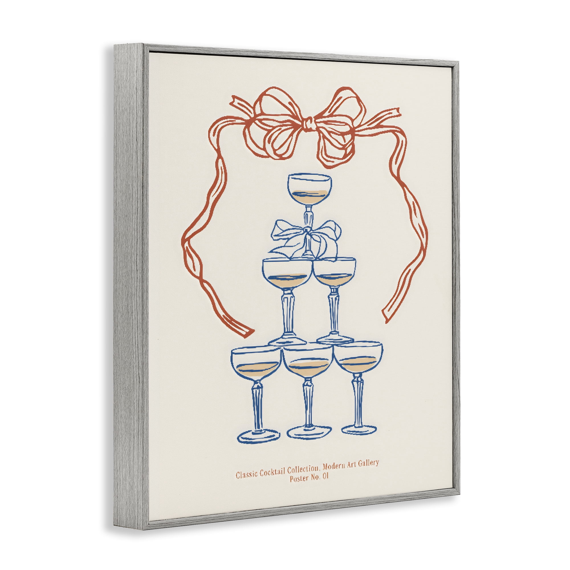 Stupell Industries Classic Cocktail Tower Gray Framed Giclee Art, design by The Prints Vibe