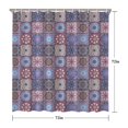 thumbnail image 5 of Waterproof Abstract Patchwork Pattern Shower Curtain 72x72 Inch Boho Style Polyester Unique Shower Curtain for Bathroom Hotel Home Decor with 12 Plastic Hooks, 5 of 5