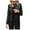 001 Black, variant on Htigea Women's Faux Leather Jackets Zip Up Stand Collar Moto Coats Long Sleeve Open Front Short Cardigan Outwear Black S
