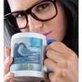 thumbnail image 2 of 3dRose, Seagull with Shells- Beach Theme Art, 11oz Two-Tone Blue Mug, 2 of 7