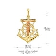 thumbnail image 3 of Ioka-14K Two Tone Gold Crucifix Anchor Charm Pendant with 1.8mm Singapore Chain Necklace - 24", 3 of 4
