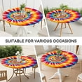 thumbnail image 7 of Colorful Rainbow Tie Dye Spiral Pattern Round Fitted Tablecloth with Elastic Edge,Dining Table Cover Waterproof,Outdoor Round Tablecloth for Camping,Dining,Indoor and Outdoor, 7 of 7