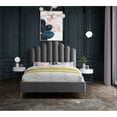 thumbnail image 5 of Meridian Furniture Lily Solid Wood and Tufted Velvet King Bed in Gray, 5 of 7