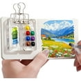 thumbnail image 5 of Horivan Mini Watercolor Painting Portable Travel Kit with Wooden Palette Water Brush Pens for Artists Adults Outdoor Sketching Art Supplies, 5 of 7