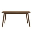 thumbnail image 2 of Weston Home Mid-Century Modern 60" Wood Tapered Legs Dining Table, Walnut Finish, 2 of 5