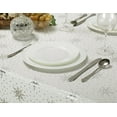 thumbnail image 3 of Kashi Home Holiday Decorative Twinkle Collection Tablecloth, Beautiful Shining Snowflake Design for Holidays Gathering, Buffet Table, Parties - 60"X84", Silver, 3 of 3